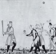Mancebos xogando á pelota