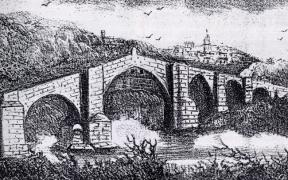 Litografía da ponte de Ourense