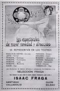 Impreso publicitario dos teatros explotados por Isaac Fraga Penedo